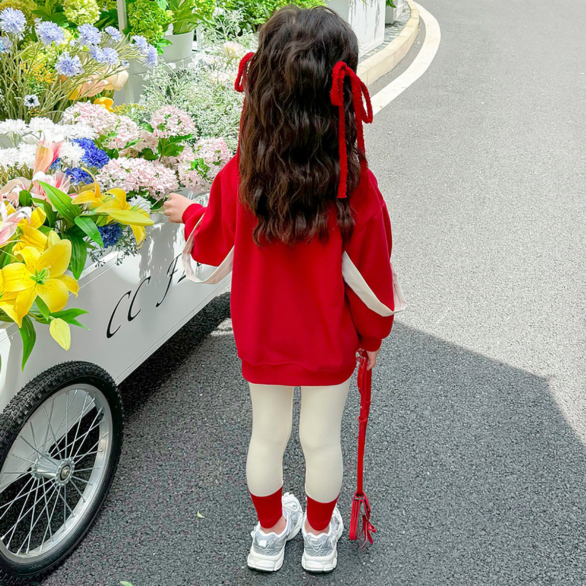Girls Striped Pure Cotton Top with Leggings