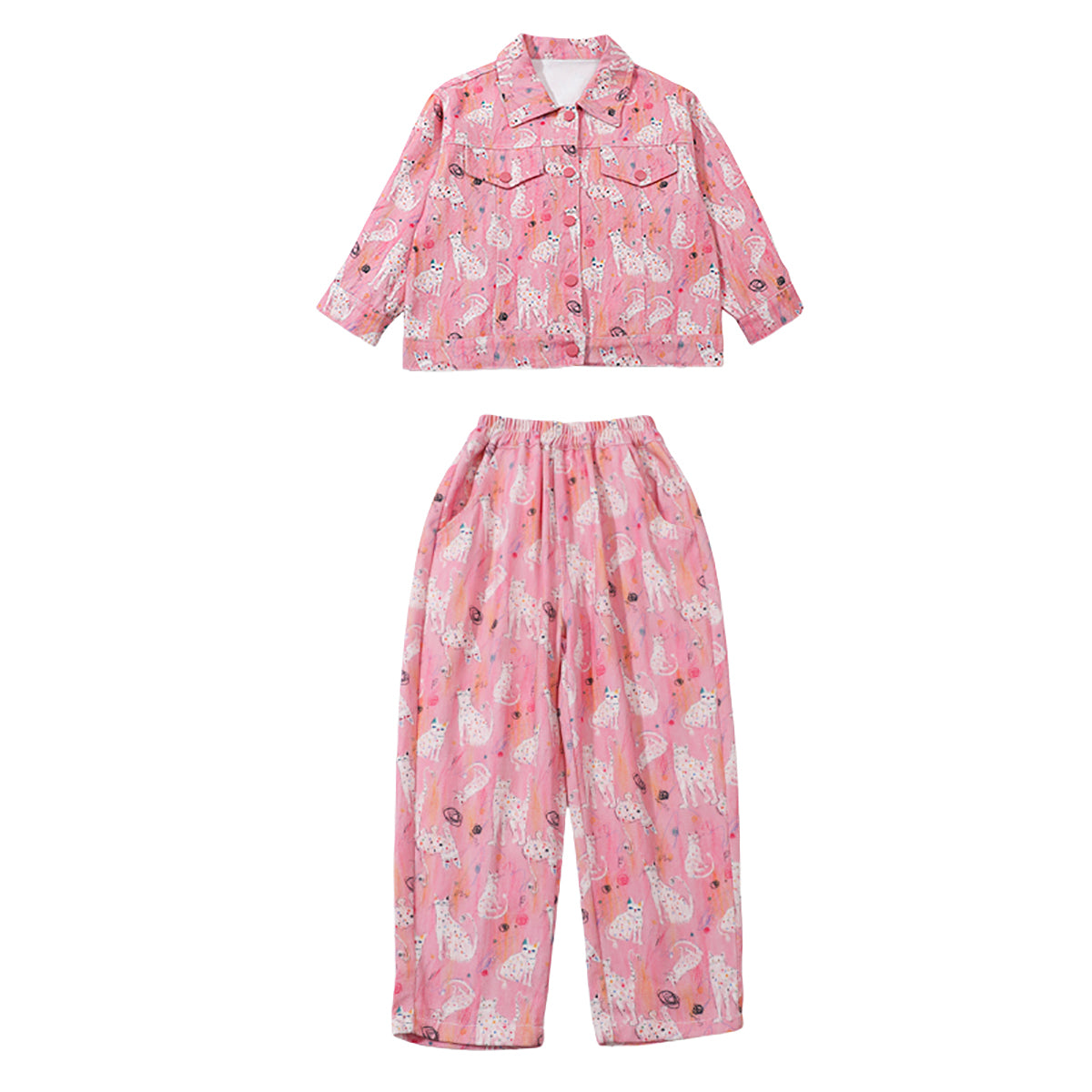 Girls Printed Pure Cotton Shirt With Trousers