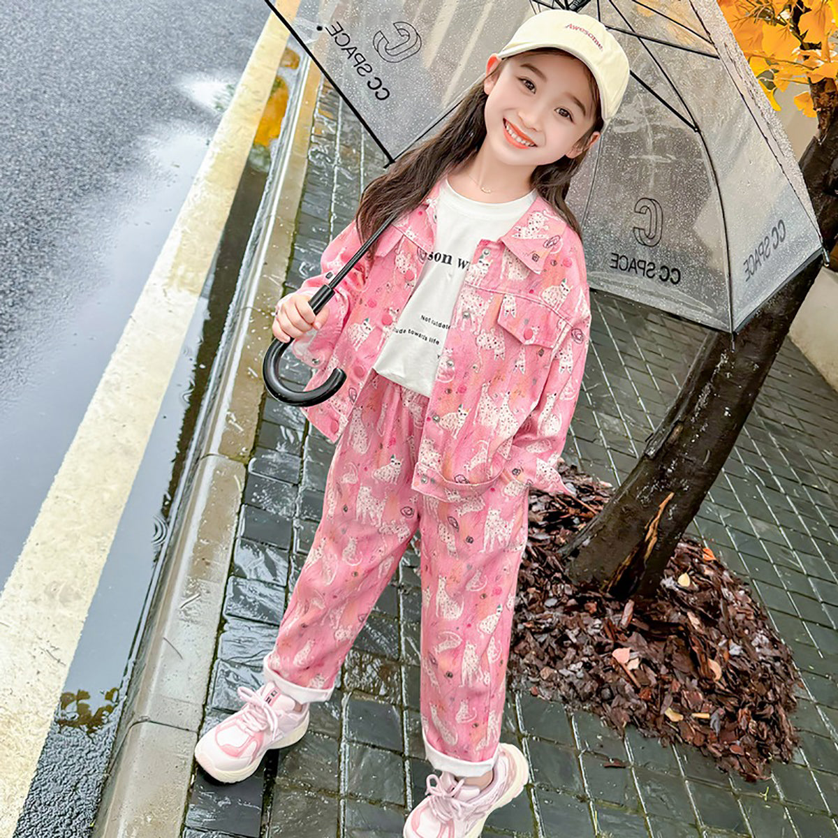Girls Printed Pure Cotton Shirt With Trousers