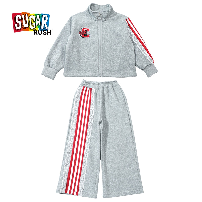 Girls Colourblocked Pure Cotton Sweatshirt with Joggers