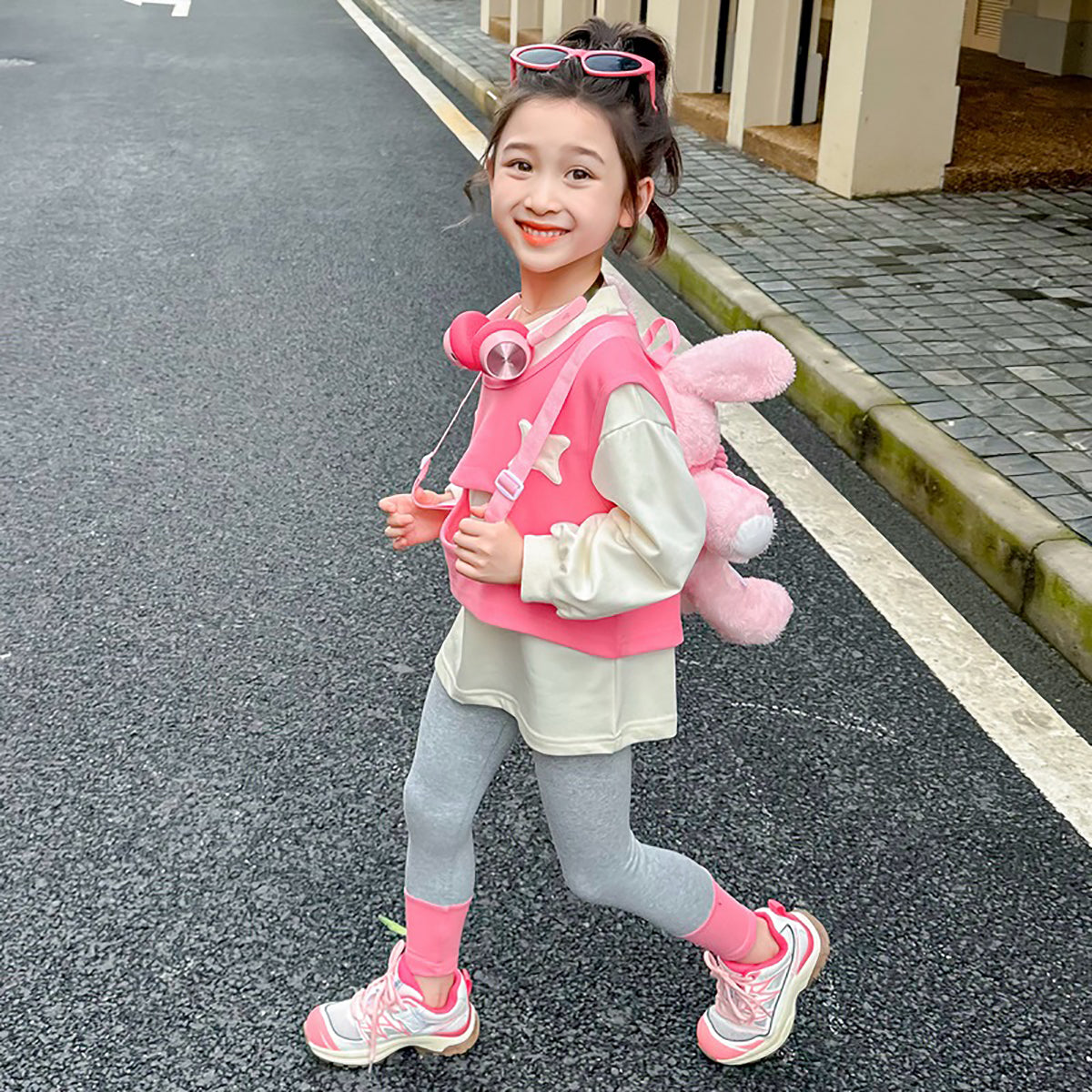 Girls Pure Cotton Top with Leggings