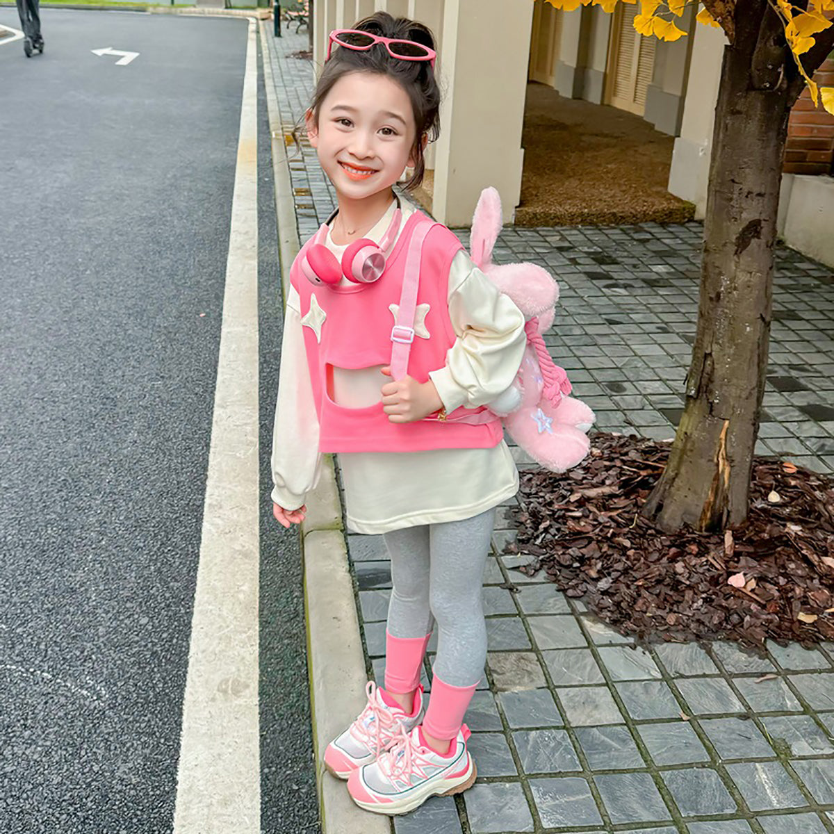 Girls Pure Cotton Top with Leggings