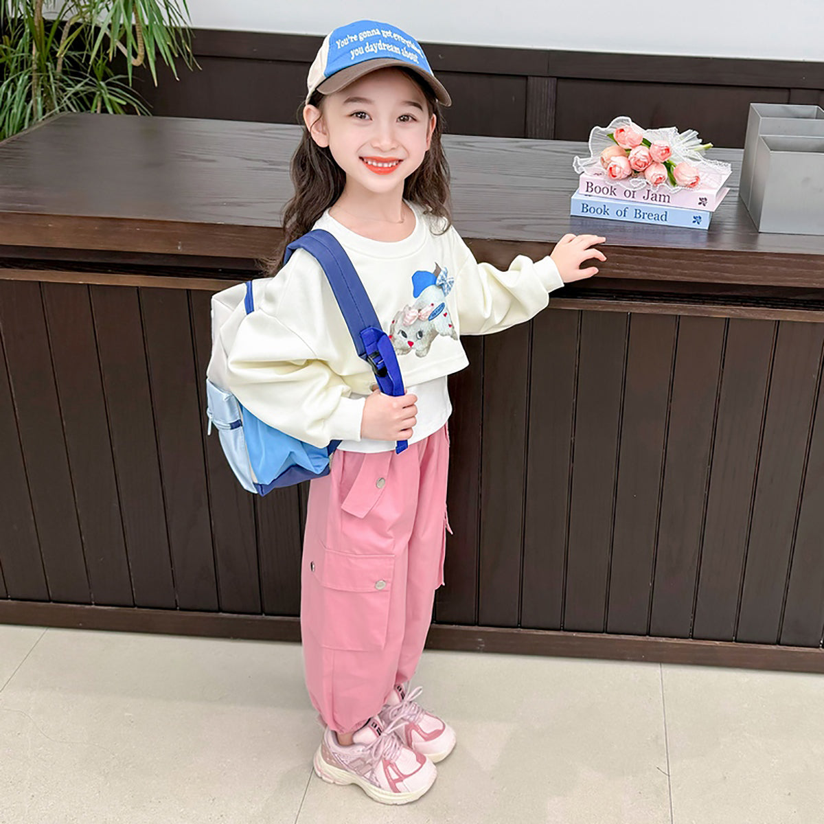 Girls Colourblocked Pure Cotton Top With Pyjamas