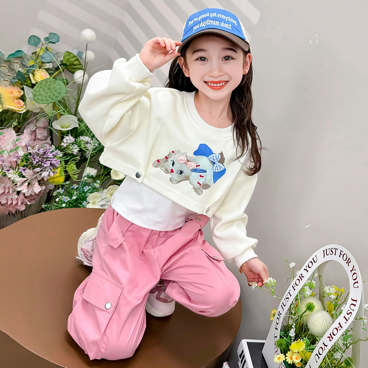Girls Colourblocked Pure Cotton Top With Pyjamas