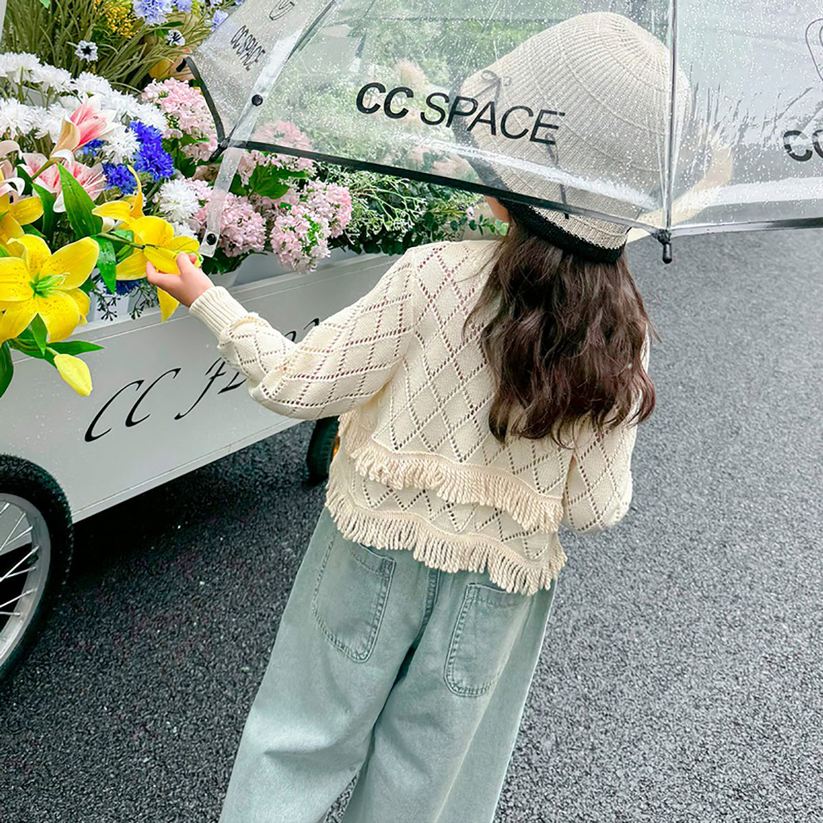 Girls Longline Outdoor Open Front Jacket