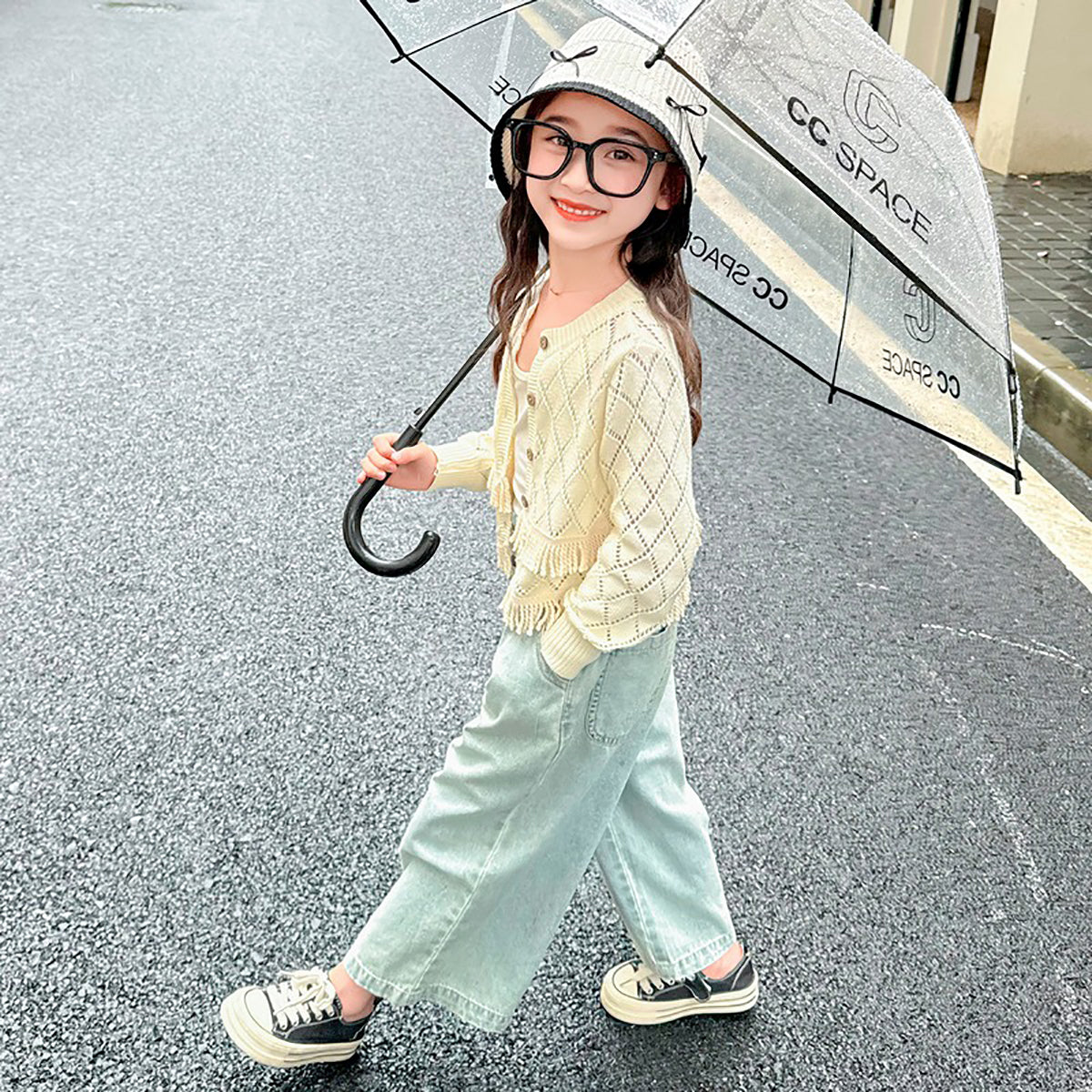 Girls Longline Outdoor Open Front Jacket