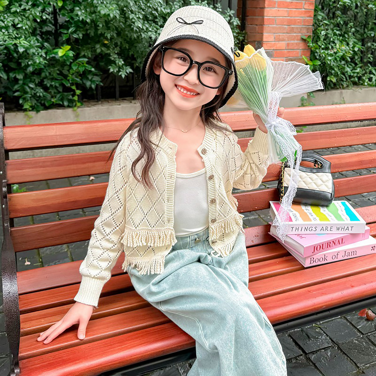 Girls Longline Outdoor Open Front Jacket