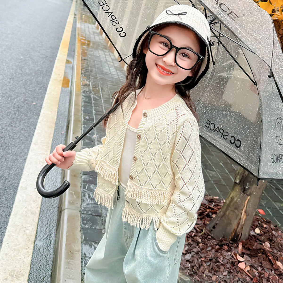 Girls Longline Outdoor Open Front Jacket