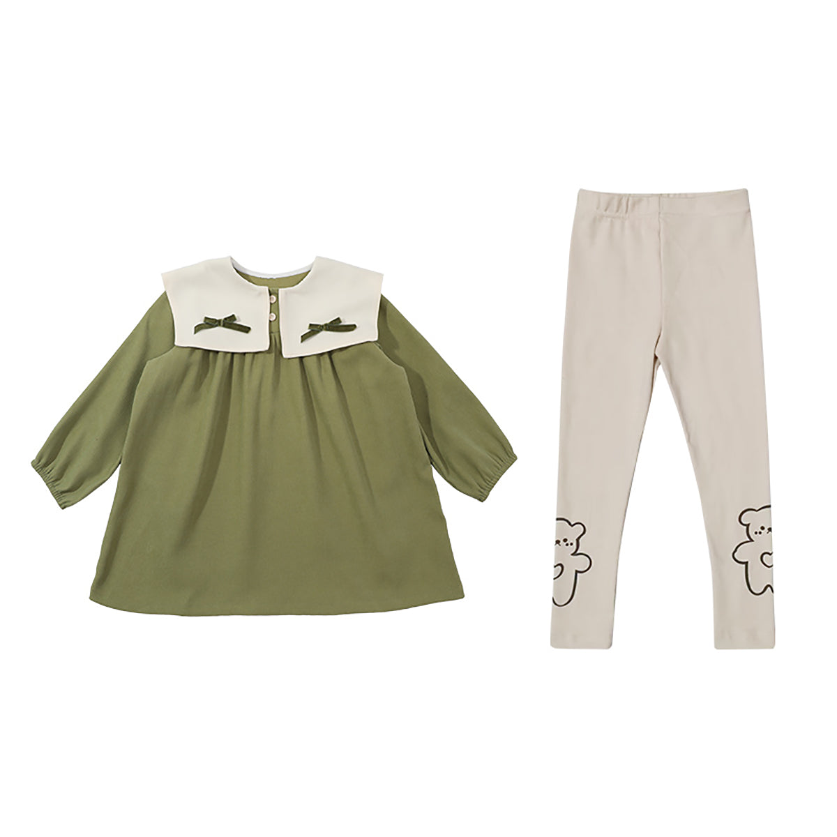 Girls Colourblocked Pure Cotton Top with Legging