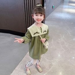 Girls Colourblocked Pure Cotton Top with Legging