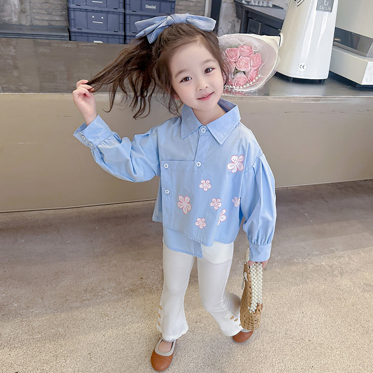 Girls Printed Pure Cotton Shirt with Palazzo