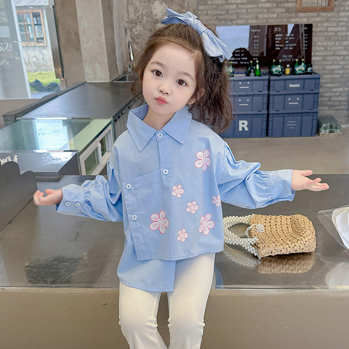 Girls Printed Pure Cotton Shirt with Palazzo