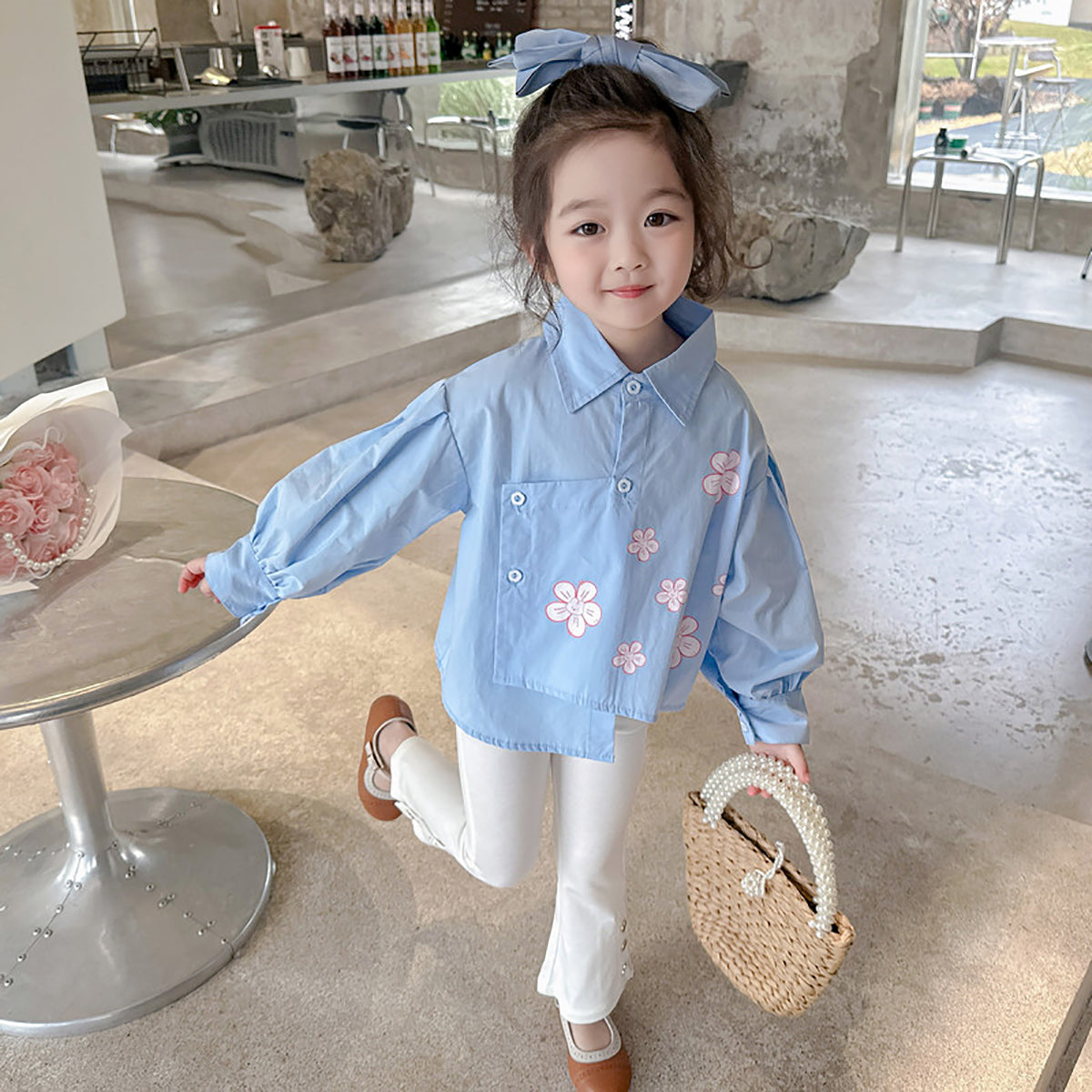 Girls Printed Pure Cotton Shirt with Palazzo