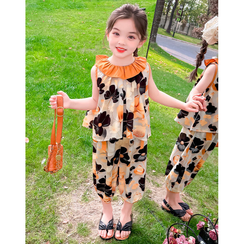 Girls Printed Top with Pyjamas