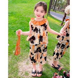 Girls Printed Top with Pyjamas