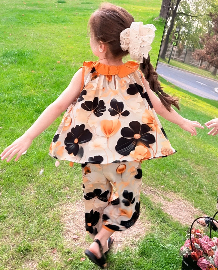 Girls Printed Top with Pyjamas