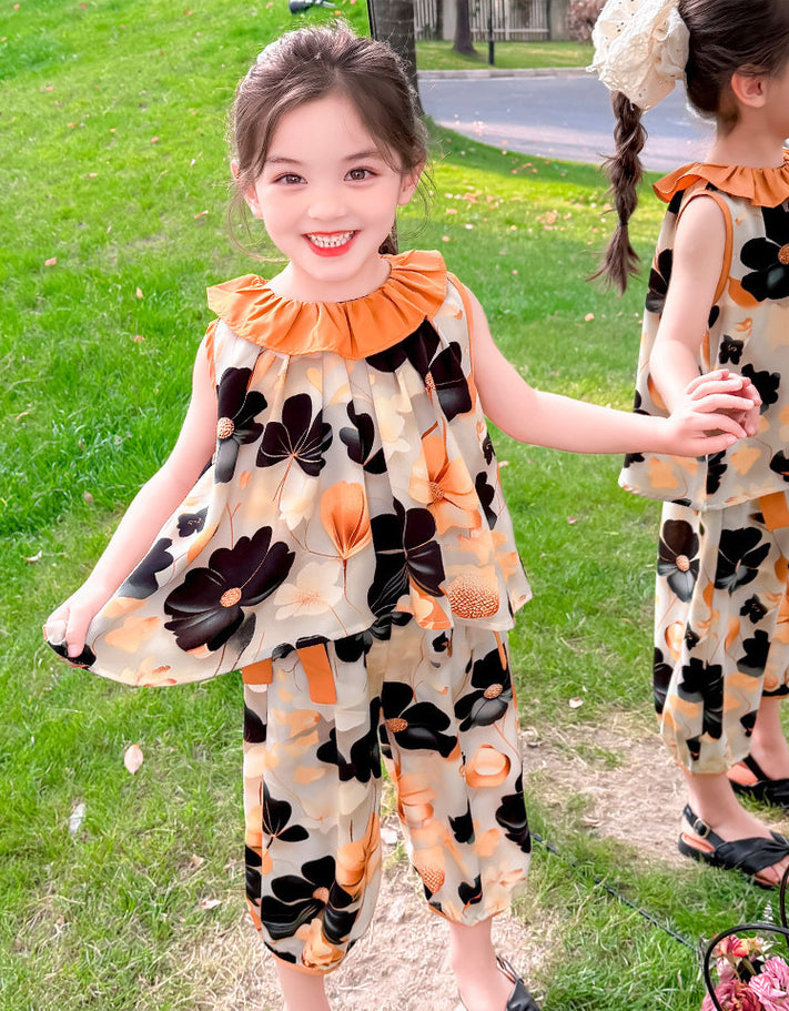 Girls Printed Top with Pyjamas