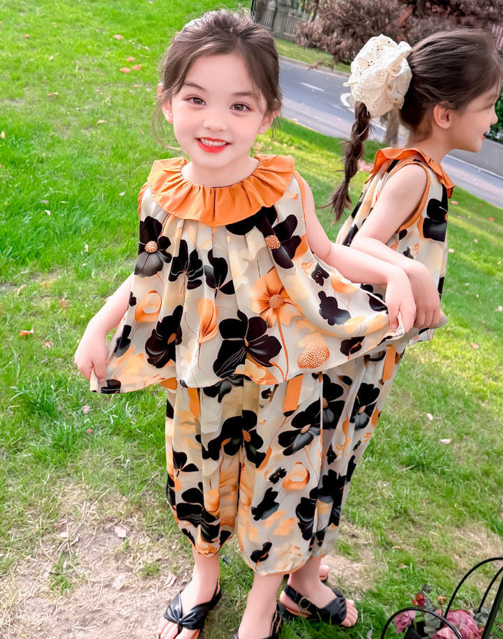Girls Printed Top with Pyjamas
