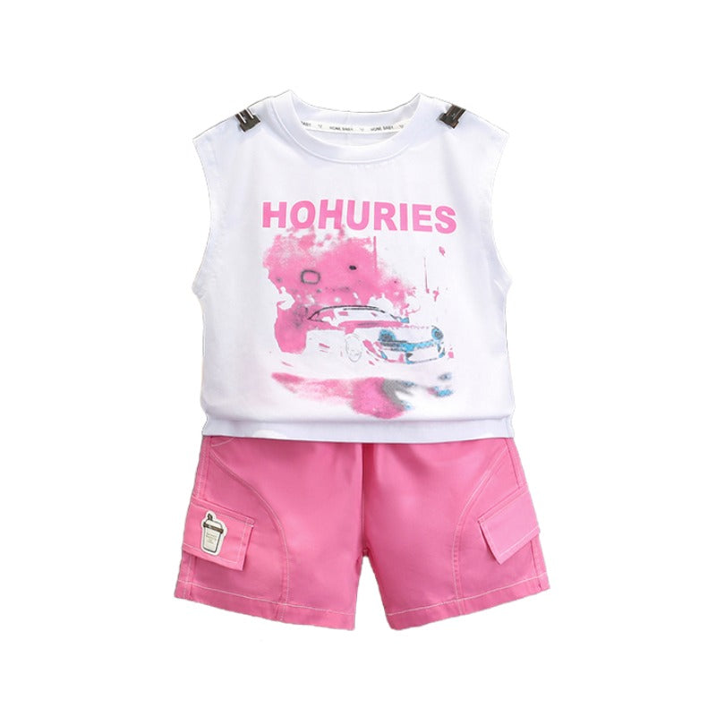 Boys Printed T-shirt with Shorts
