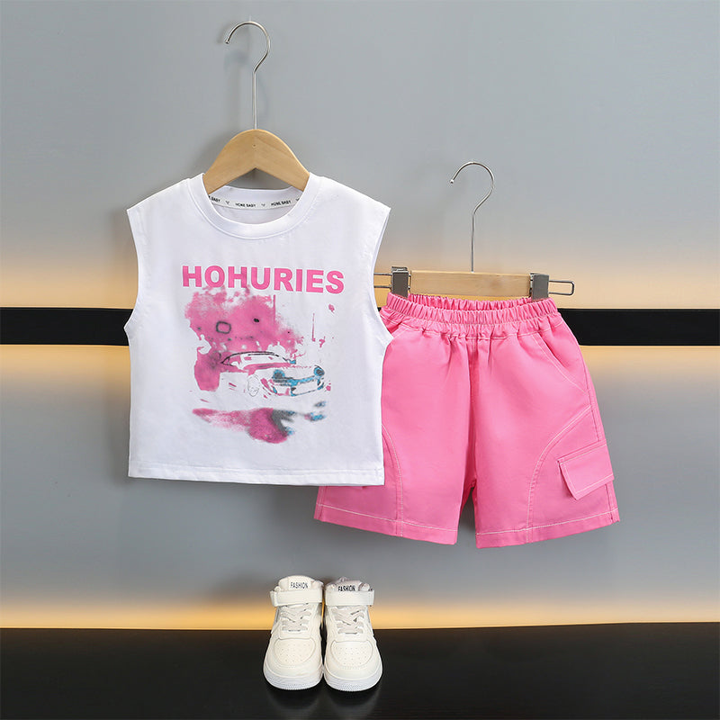 Boys Printed T-shirt with Shorts