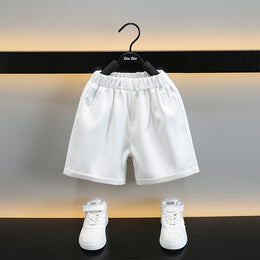 Boys Red & White Printed Pure Cotton Shirt With Shorts