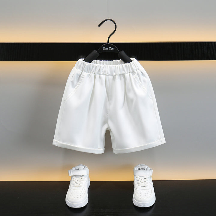 Boys Red & White Printed Pure Cotton Shirt With Shorts