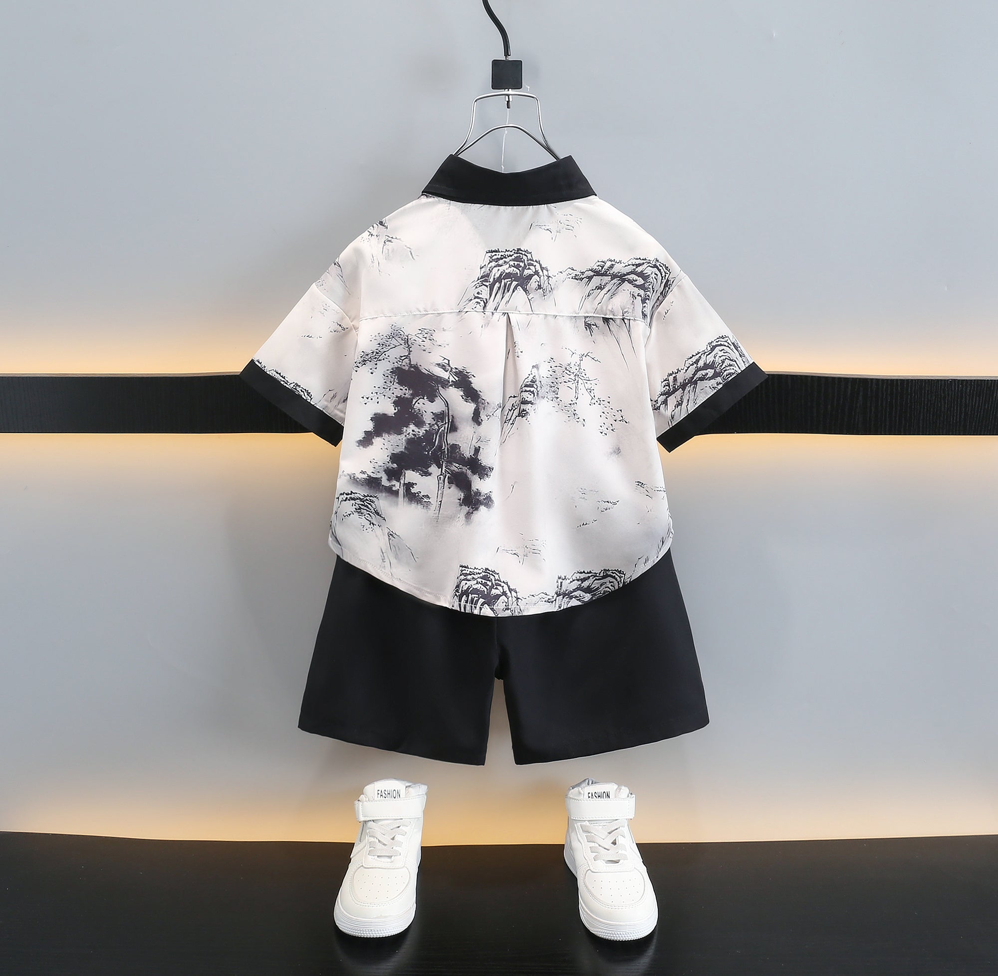 Boys Printed Pure Cotton Shirt with Shorts