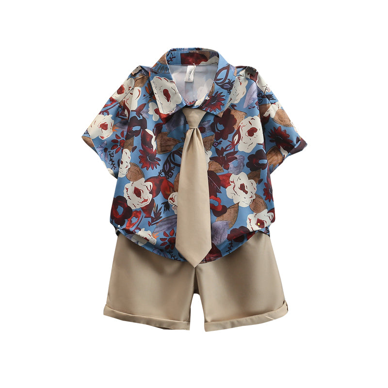 Boys Printed Pure Cotton Shirt with Short