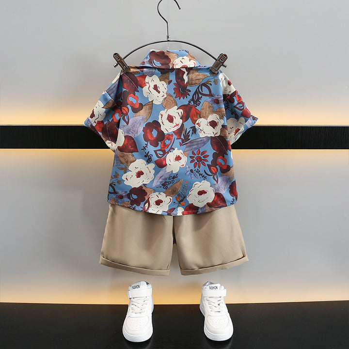 Boys Printed Pure Cotton Shirt with Short
