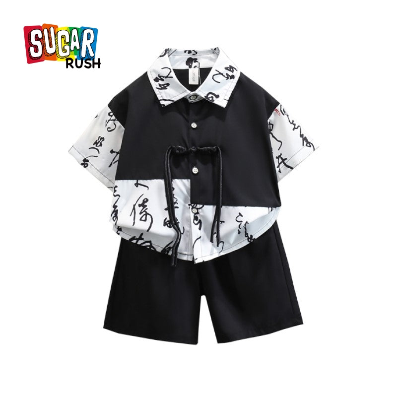 Boys Printed Pure Cotton Shirt with Shorts