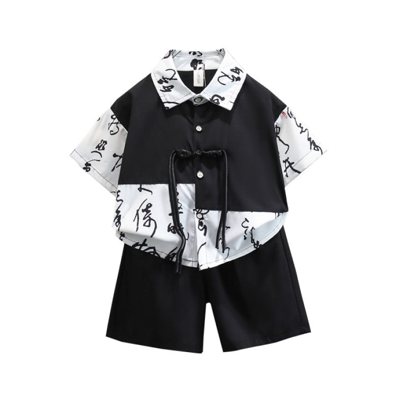 Boys Printed Pure Cotton Shirt with Shorts