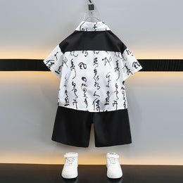Boys Printed Pure Cotton Shirt with Shorts