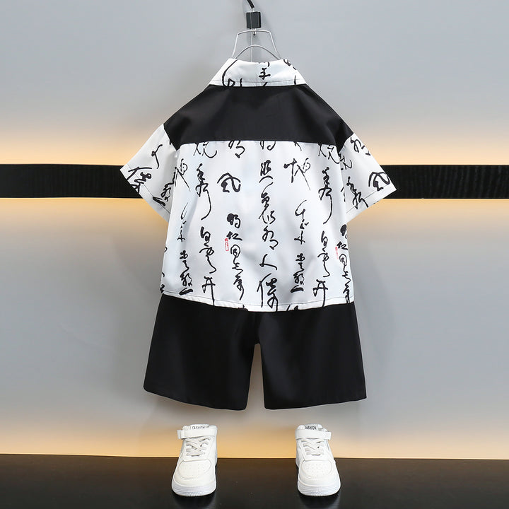 Boys Printed Pure Cotton Shirt with Shorts