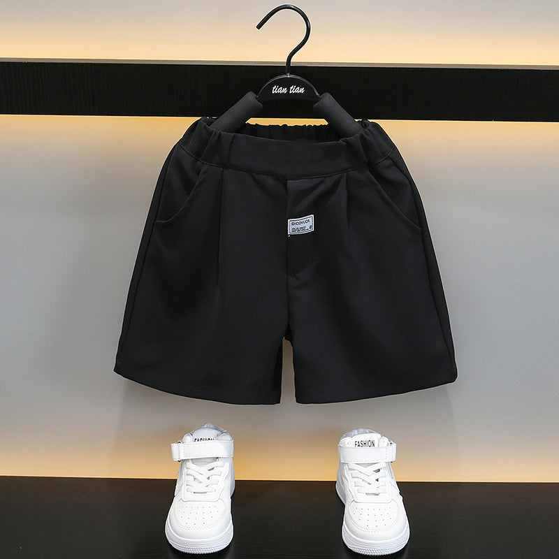 Boys Printed Shirt Collar Pure Cotton Shirt with Shorts