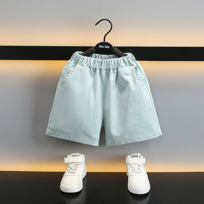 Boys Printed Shirt Collar Pure Cotton Shirt with Shorts
