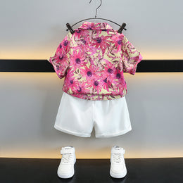 Boys Printed Pure Cotton Shirt with Shorts