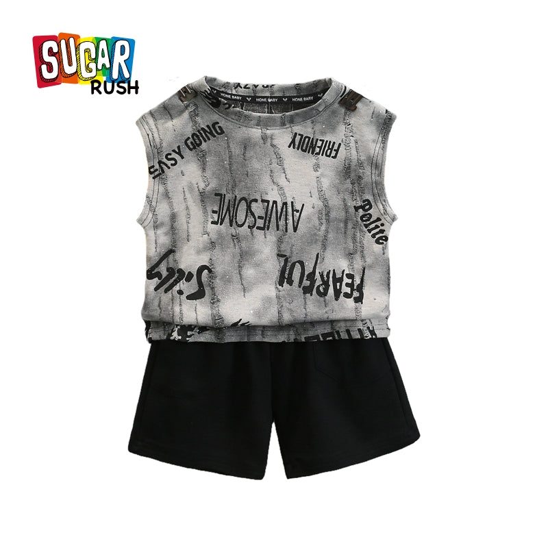 Boys Dyed T-shirt with Shorts