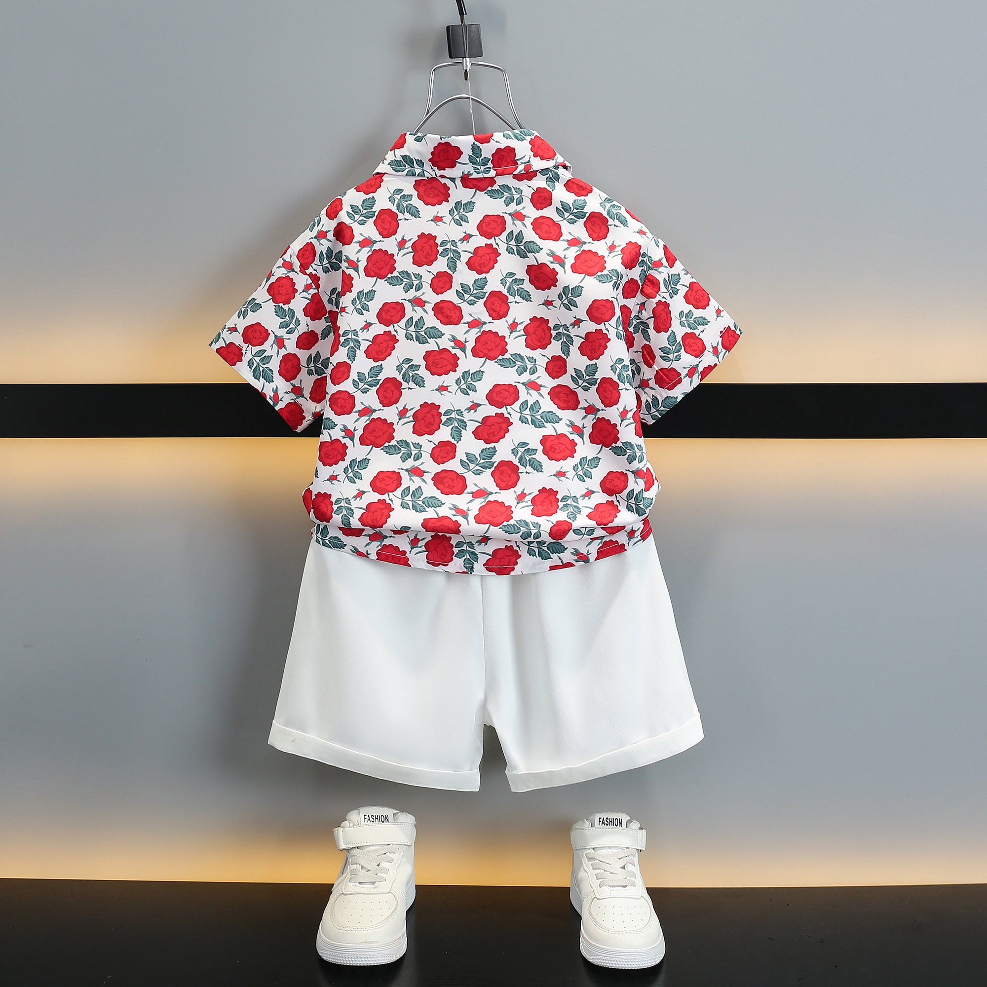 Boys Printed Pure Cotton Shirt With Short