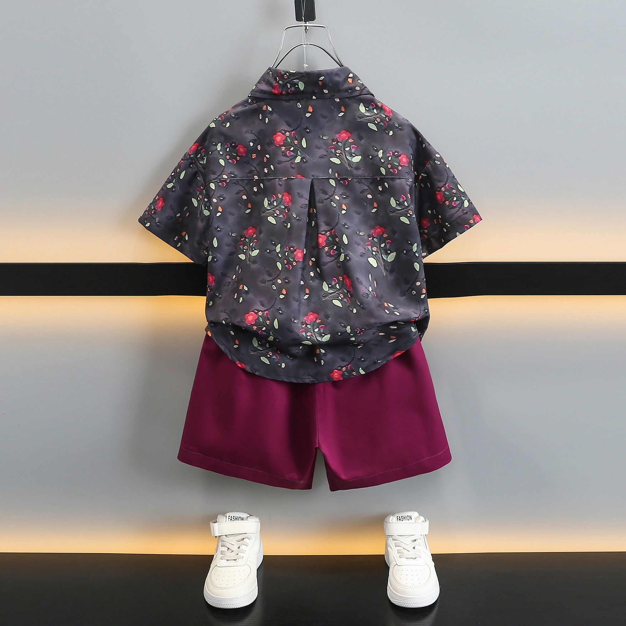 Boys Printed Pure Cotton Shirt With Short