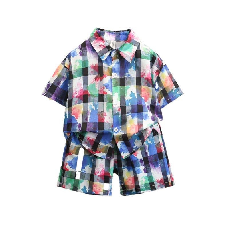 Boys Printed Pure Cotton Shirt with Shorts