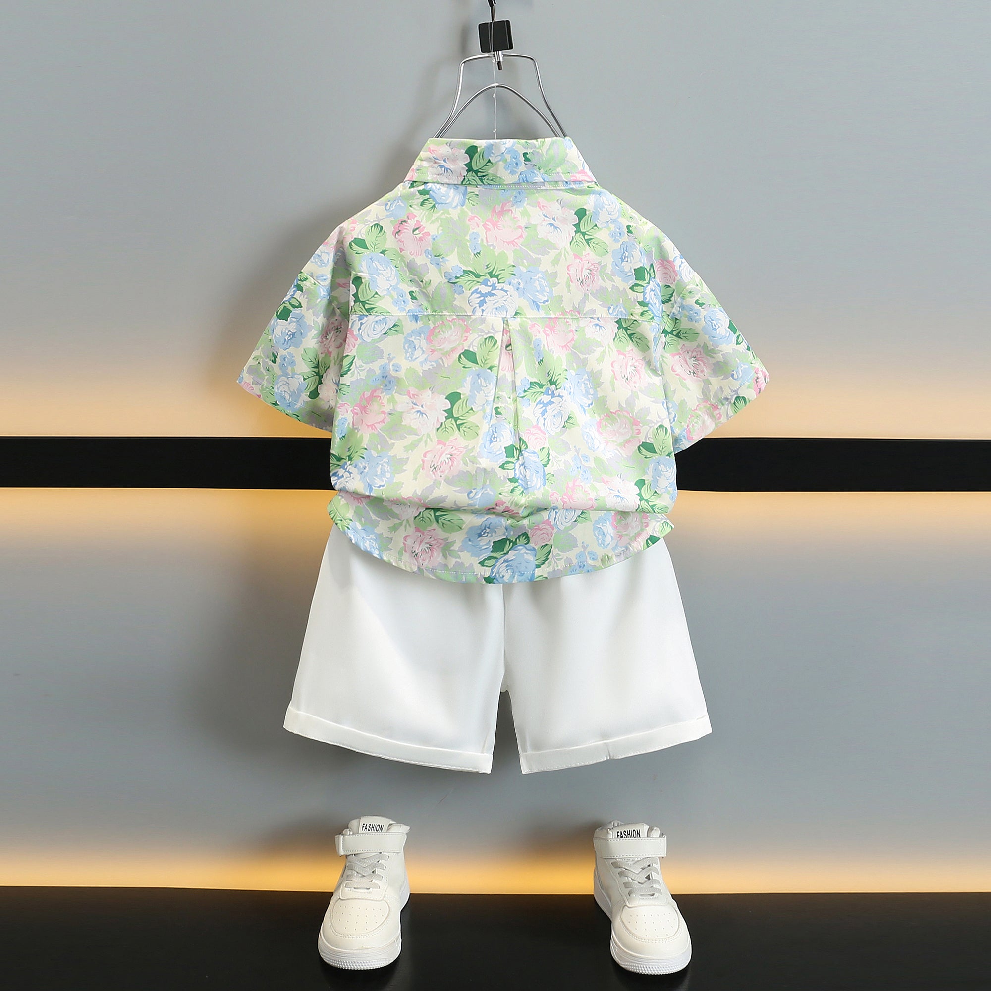 Boys Printed Pure Cotton Shirt with Shorts