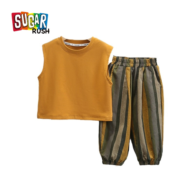 Boys Round Neck T-shirt with Trousers