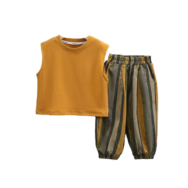 Boys Round Neck T-shirt with Trousers