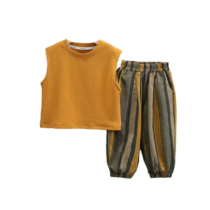 Boys Round Neck T-shirt with Trousers