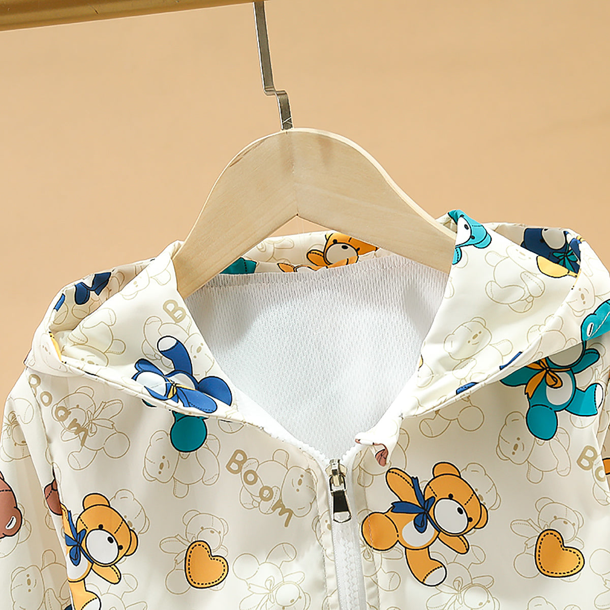Girls Hooded Conversational Printed Casual Windcheater