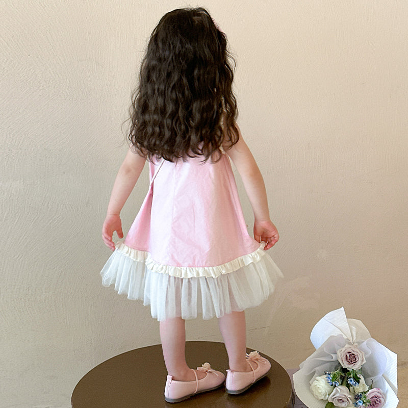Girls Net A-Line Midi Dress