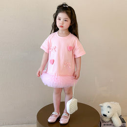 Girls Self Design A-Line Above Knee Dress