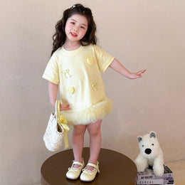 Girls Net A-Line Mini Dress