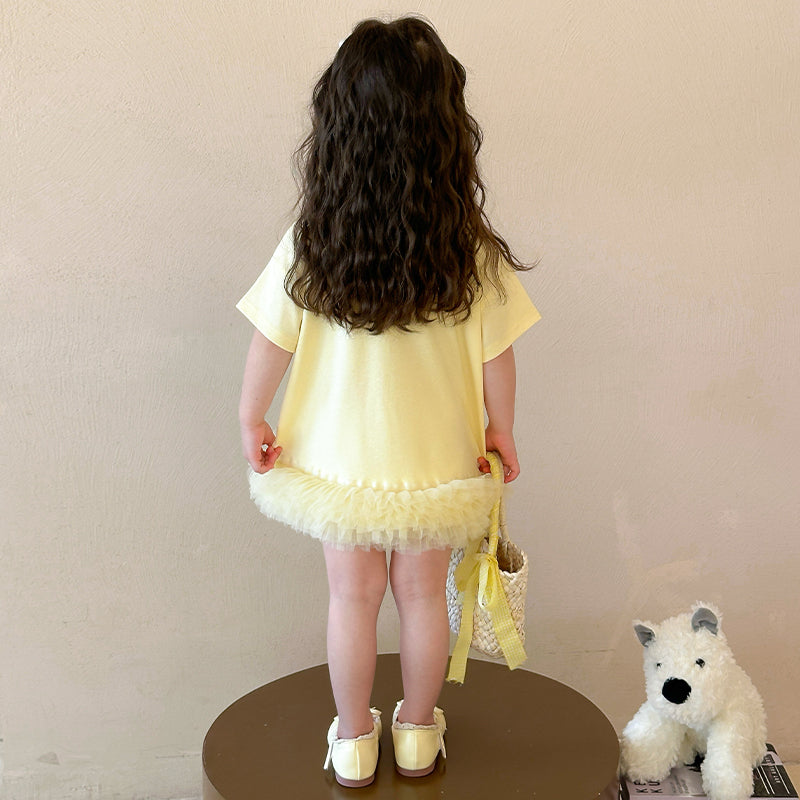 Girls Net A-Line Mini Dress