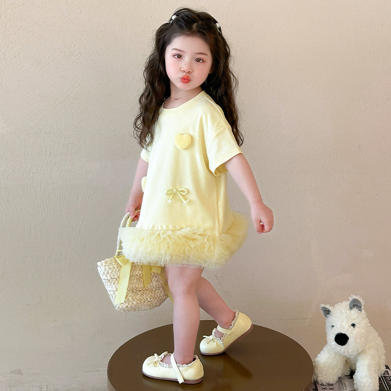 Girls Net A-Line Mini Dress